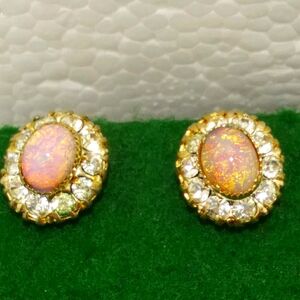 Vintage Dragons breath and rhinestone earrings